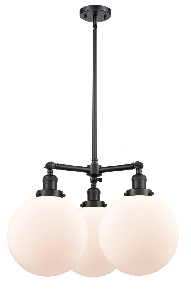 Beacon - 3 Light - 24 inch - Matte Black - Stem Hung - Chandelier