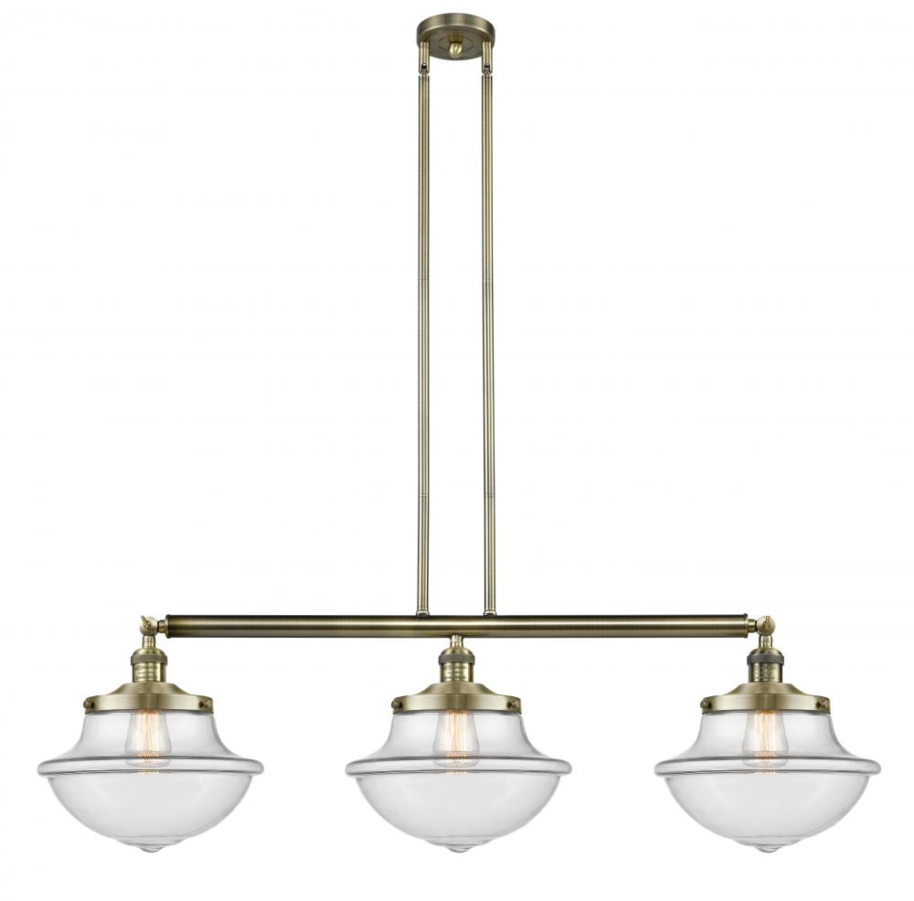 Oxford - 3 Light - 42 inch - Antique Brass - Stem Hung - Island Light