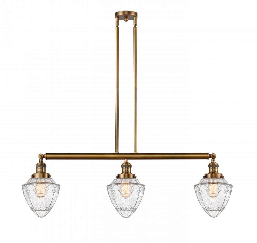 Bullet - 3 Light - 38 inch - Brushed Brass - Stem Hung - Island Light