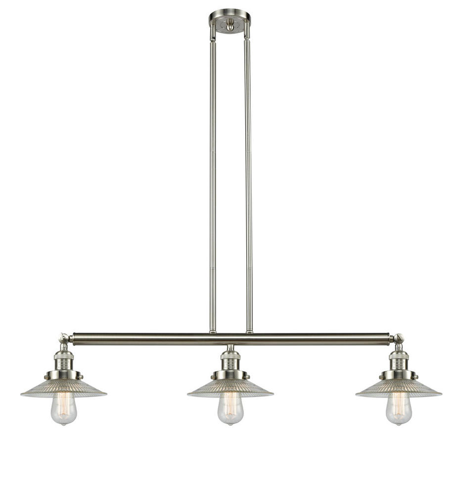 Halophane - 3 Light - 41 inch - Brushed Satin Nickel - Stem Hung - Island Light