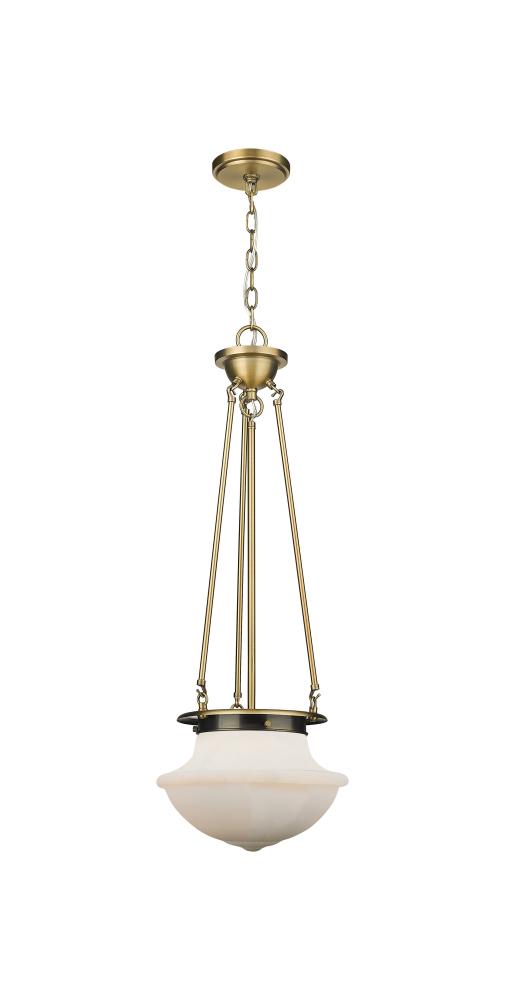 Oxford - 1 Light - 12 inch - Brushed Brass - Pendant