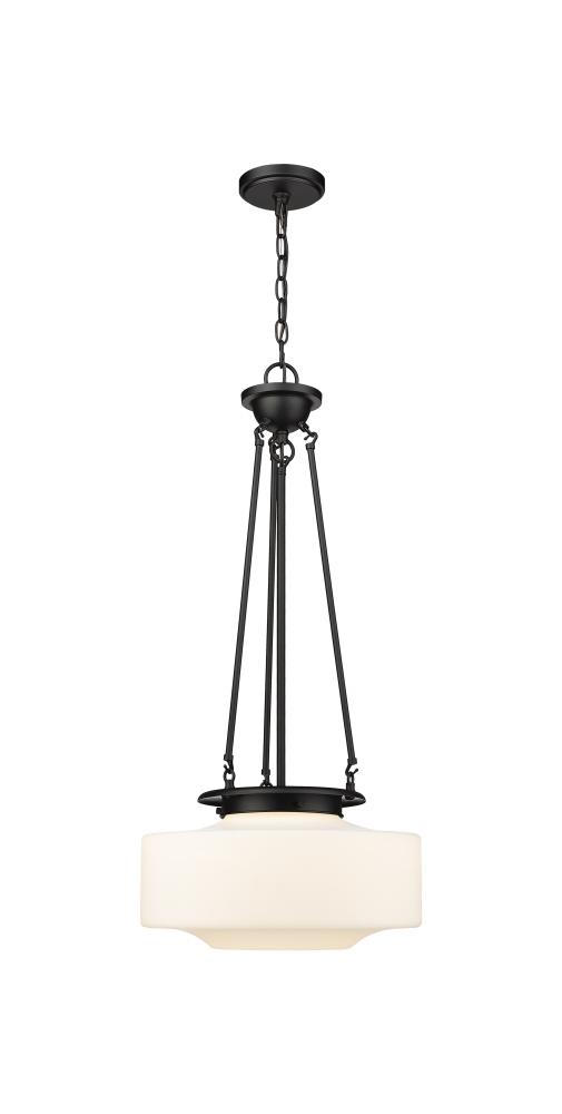 Bridgeton - 1 Light - 16 inch - Matte Black - Chain Hung - Pendant