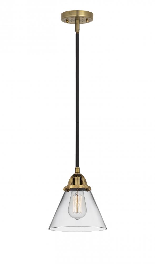 Cone - 1 Light - 8 inch - Black Antique Brass - Cord hung - Mini Pendant