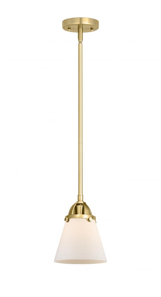 Cone - 1 Light - 6 inch - Satin Gold - Cord hung - Mini Pendant