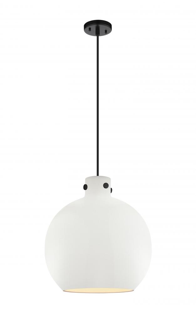 Newton Sphere - 1 Light - 16 inch - Matte Black - Cord hung - Pendant