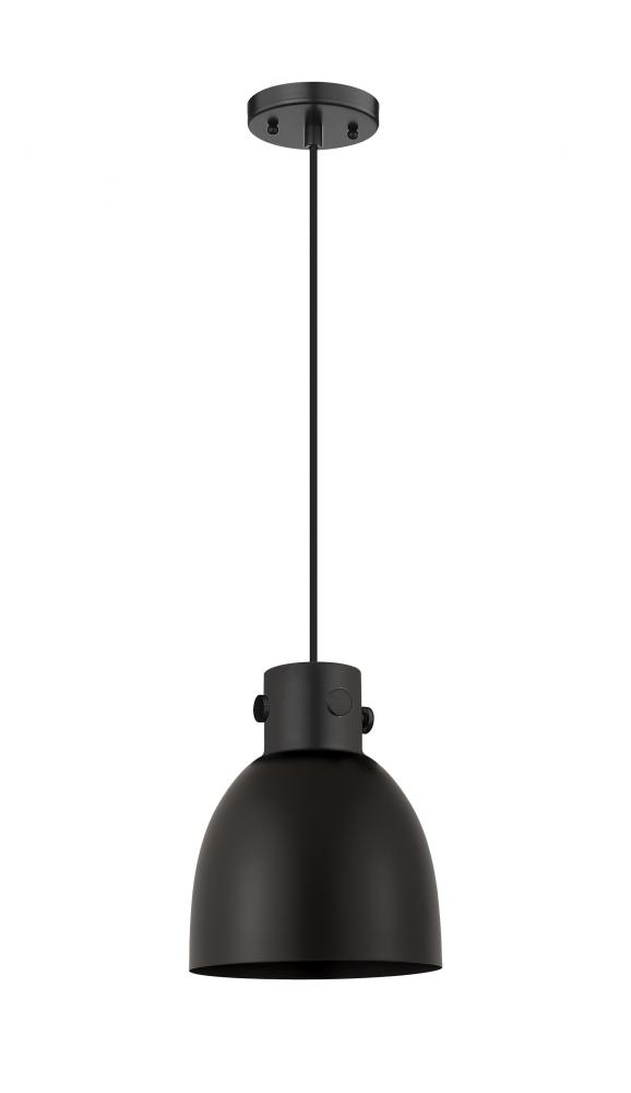 Newton Bell - 1 Light - 8 inch - Matte Black - Cord hung - Pendant