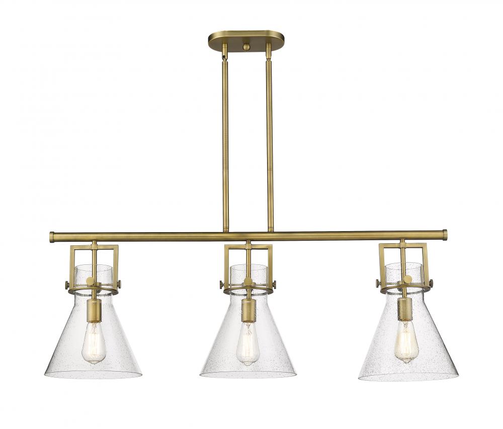 Newton Cone - 3 Light - 42 inch - Brushed Brass - Island Light