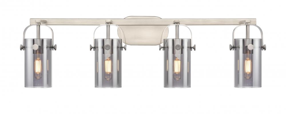 Pilaster II Cylinder - 4 Light - 35 inch - Satin Nickel - Bath Vanity Light