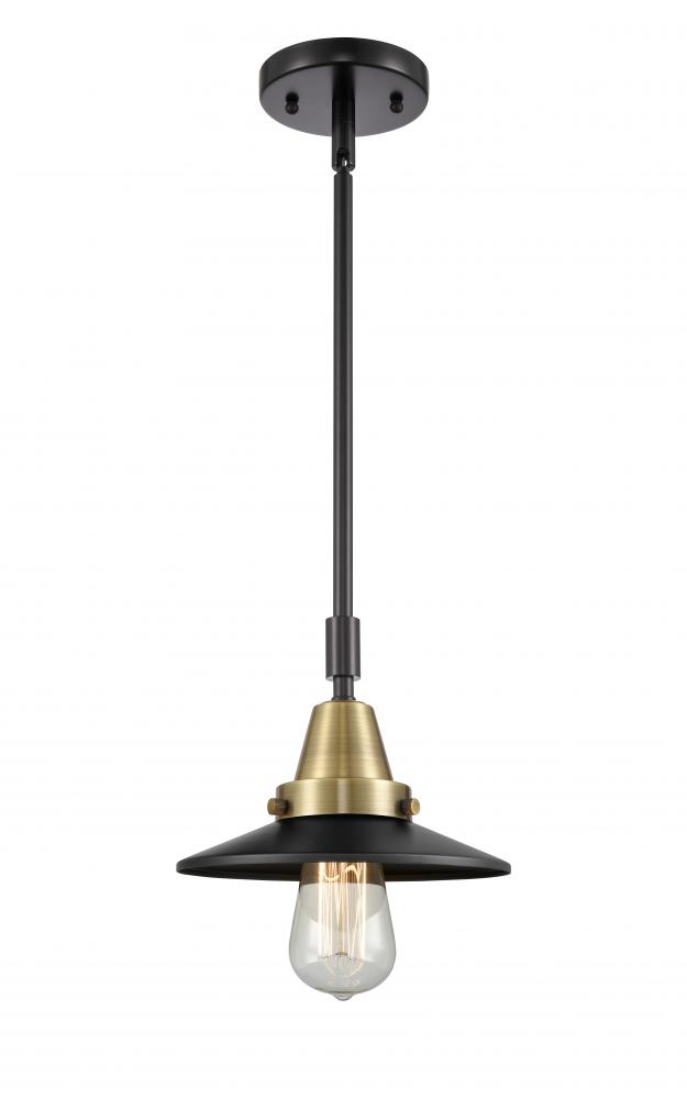 Railroad - 1 Light - 8 inch - Black Antique Brass - Mini Pendant