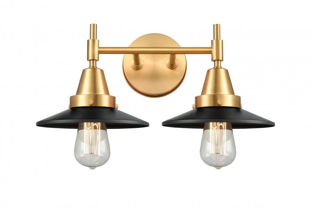 Railroad - 2 Light - 17 inch - Satin Gold - Bath Vanity Light