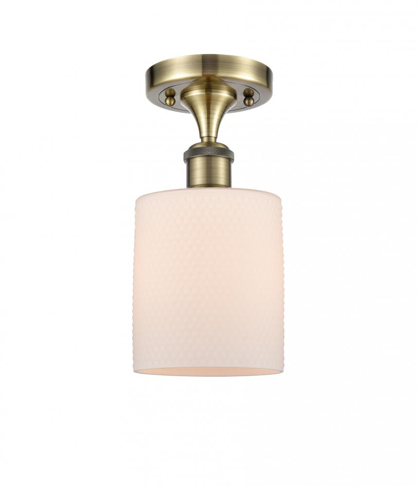 Cobbleskill - 1 Light - 5 inch - Antique Brass - Semi-Flush Mount