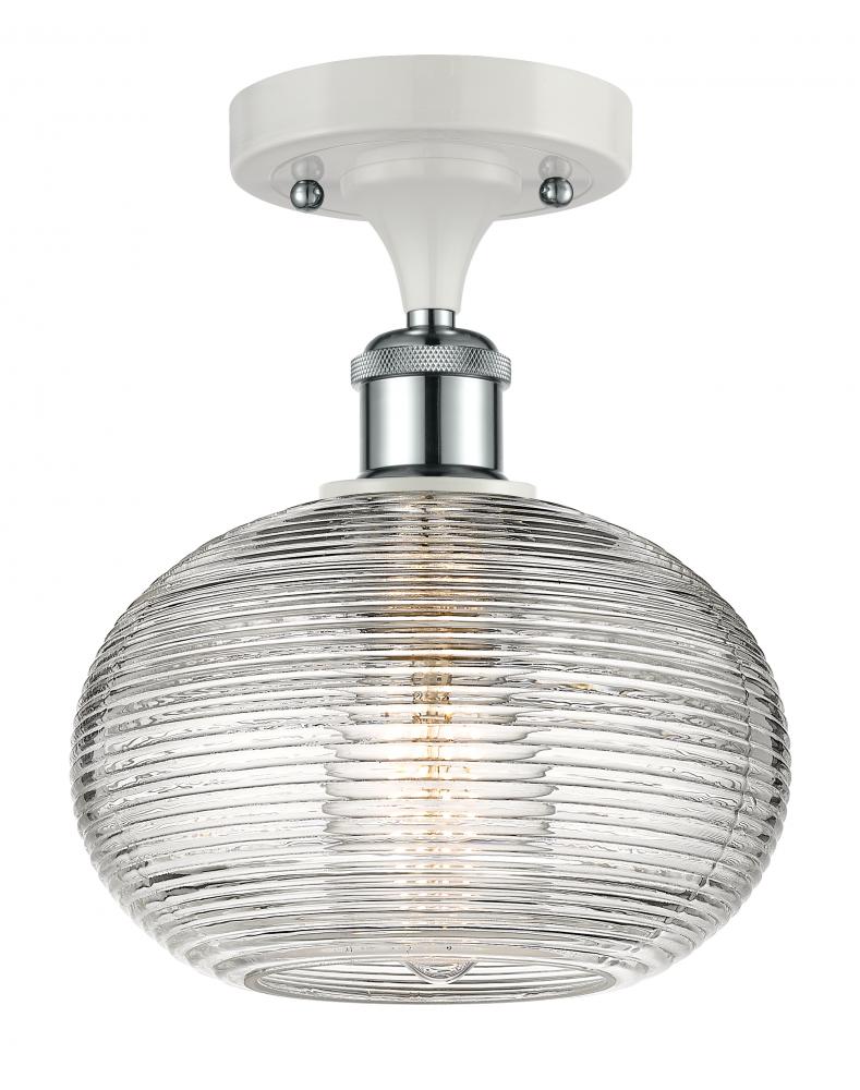 Ithaca - 1 Light - 8 inch - White Polished Chrome - Semi-Flush Mount