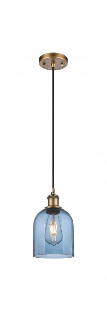 Bella - 1 Light - 6 inch - Brushed Brass - Cord hung - Mini Pendant