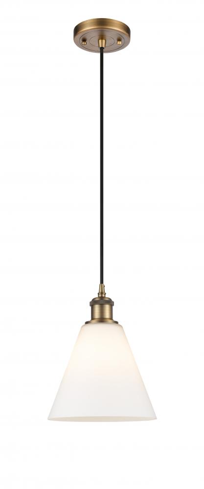 Berkshire - 1 Light - 8 inch - Brushed Brass - Cord hung - Mini Pendant