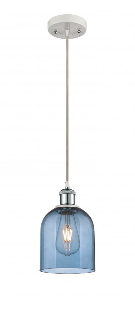 Bella - 1 Light - 6 inch - White Polished Chrome - Cord hung - Mini Pendant