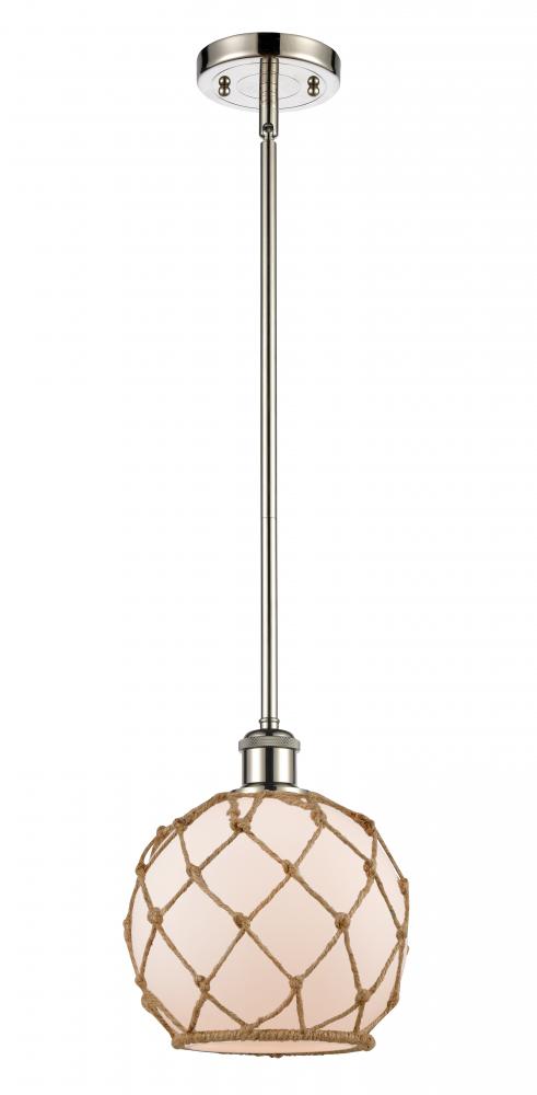 Farmhouse Rope - 1 Light - 8 inch - Polished Nickel - Mini Pendant