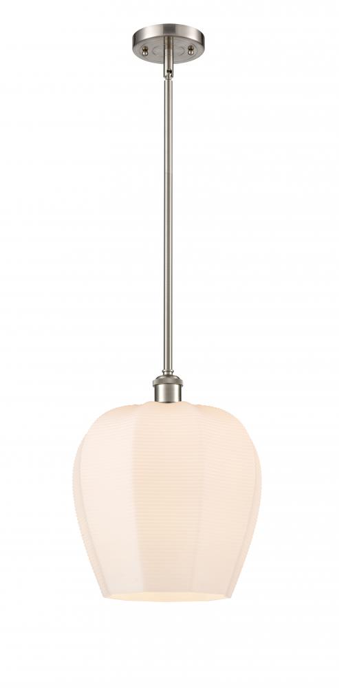 Norfolk - 1 Light - 12 inch - Brushed Satin Nickel - Mini Pendant