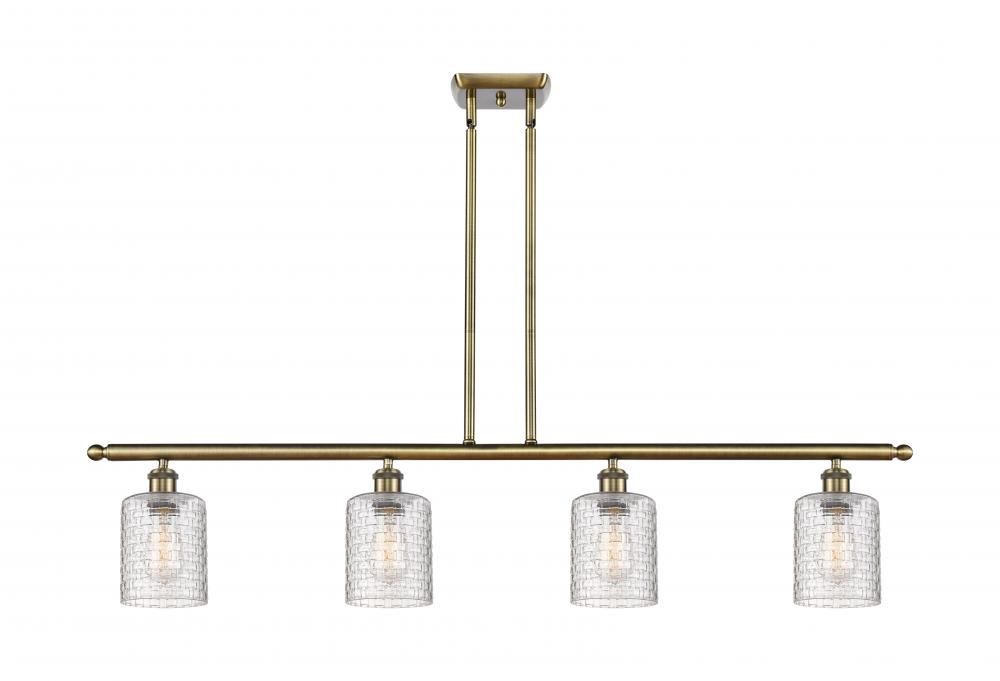 Cobbleskill - 4 Light - 48 inch - Antique Brass - Cord hung - Island Light