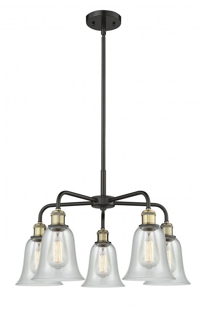 Hanover - 5 Light - 24 inch - Black Antique Brass - Chandelier