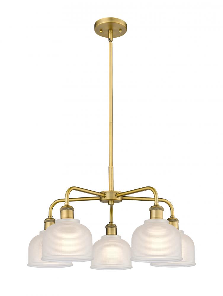 Dayton - 5 Light - 24 inch - Brushed Brass - Chandelier