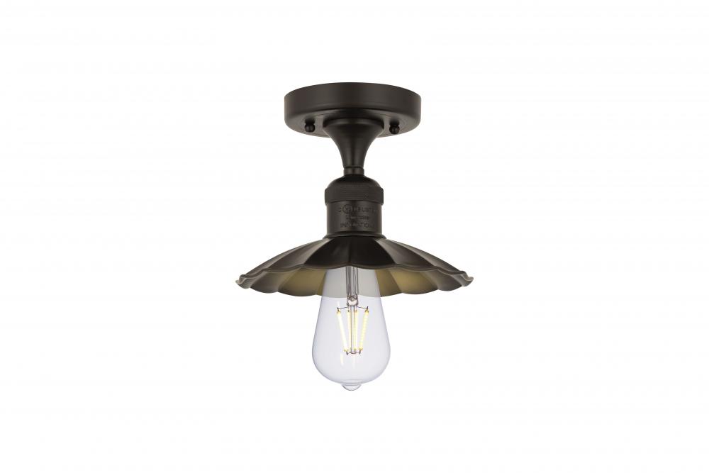 Scallop - 1 Light - 8 inch - Oil Rubbed Bronze - Semi-Flush Mount