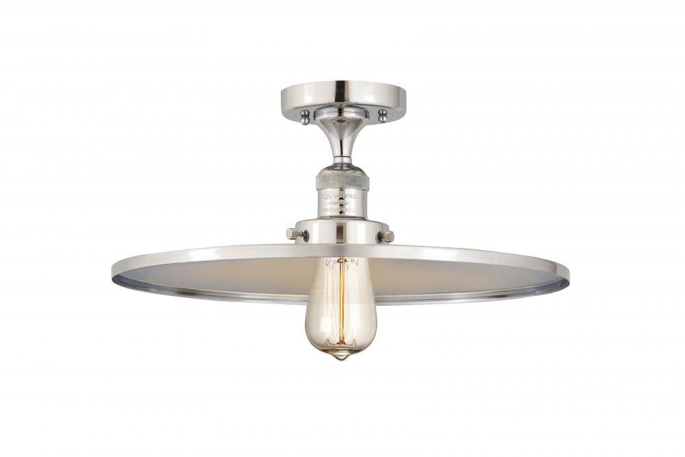 Railroad - 1 Light - 16 inch - Polished Chrome - Semi-Flush Mount