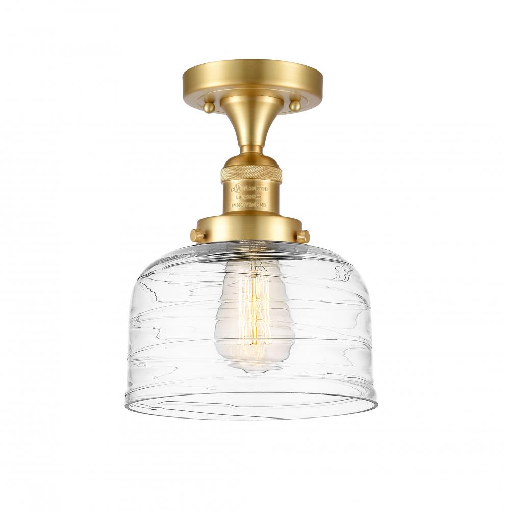 Bell - 1 Light - 8 inch - Satin Gold - Semi-Flush Mount