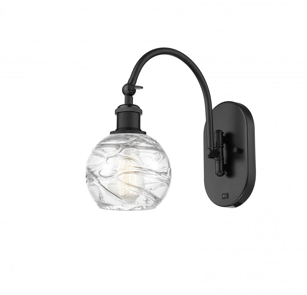 Athens Deco Swirl - 1 Light - 6 inch - Matte Black - Sconce