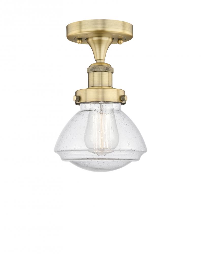 Olean - 1 Light - 7 inch - Brushed Brass - Semi-Flush Mount