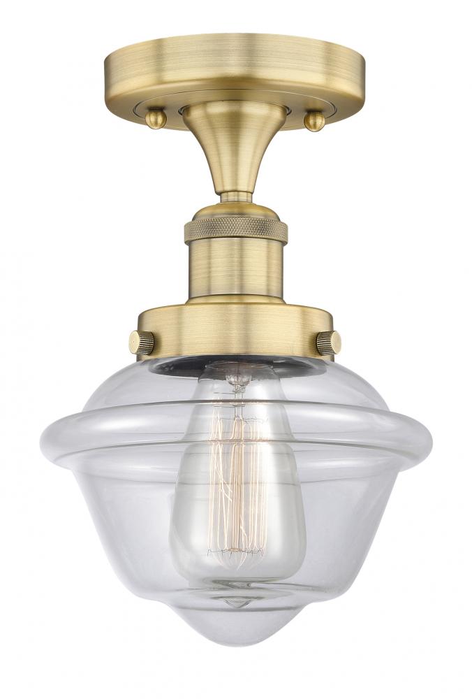 Oxford - 1 Light - 7 inch - Brushed Brass - Semi-Flush Mount