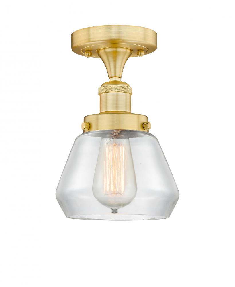 Fulton - 1 Light - 7 inch - Satin Gold - Semi-Flush Mount