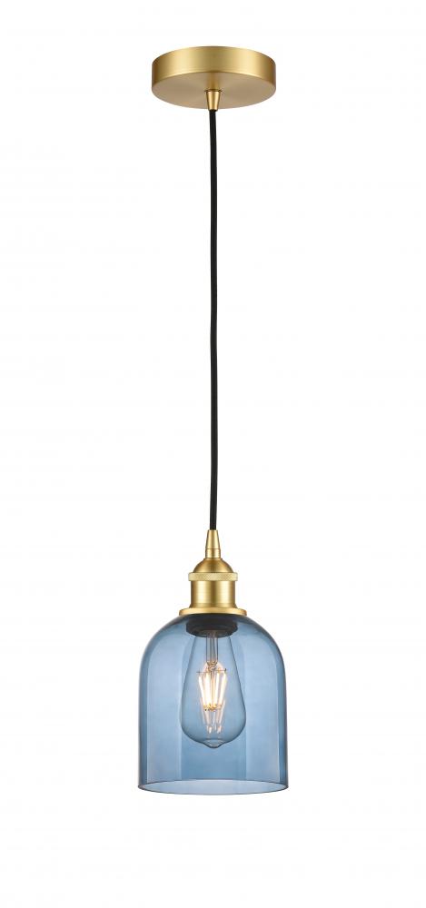 Bella - 1 Light - 6 inch - Satin Gold - Cord hung - Mini Pendant