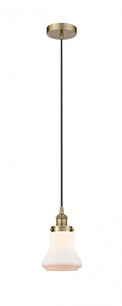 Bellmont - 1 Light - 6 inch - Antique Brass - Cord hung - Mini Pendant