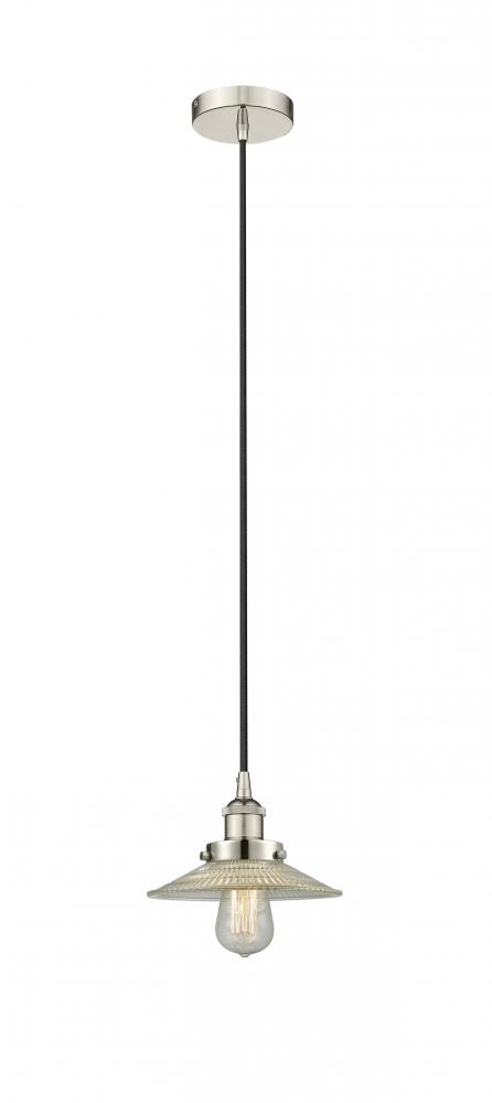 Halophane - 1 Light - 9 inch - Polished Nickel - Cord hung - Mini Pendant