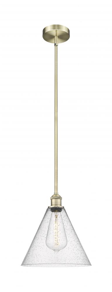 Berkshire - 1 Light - 12 inch - Antique Brass - Cord hung - Mini Pendant