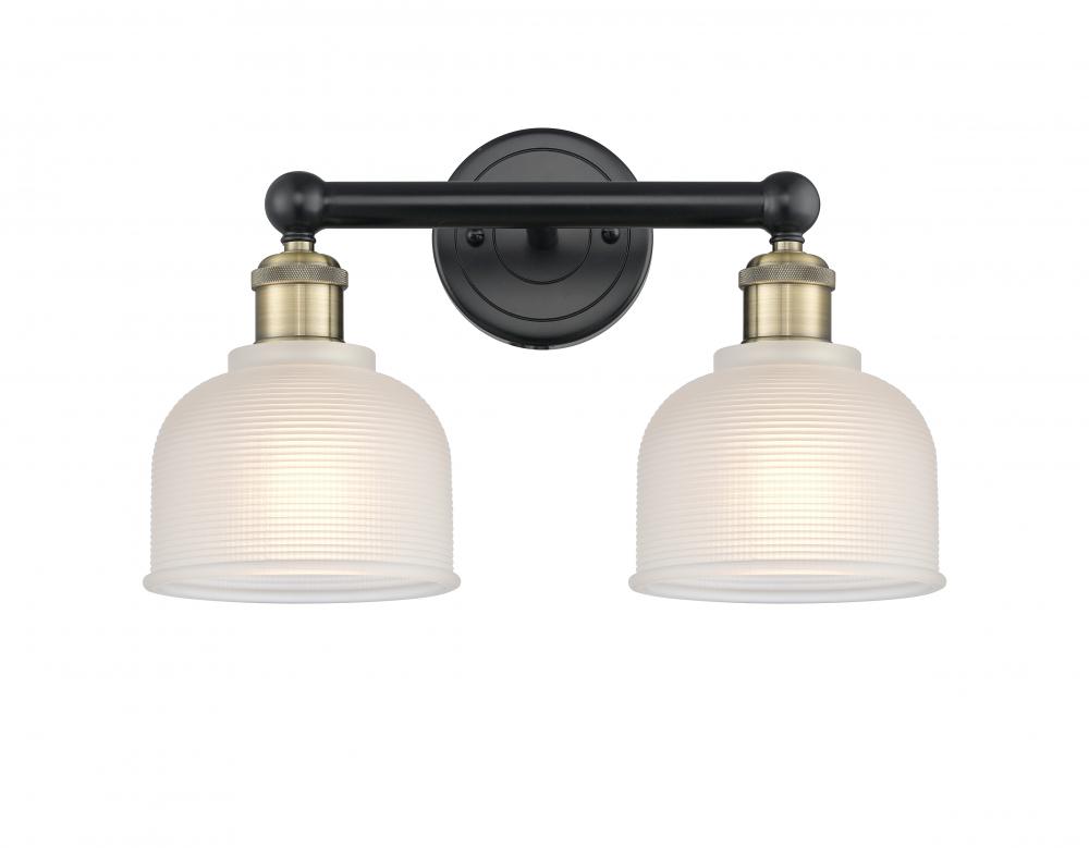 Dayton - 2 Light - 15 inch - Black Antique Brass - Bath Vanity Light