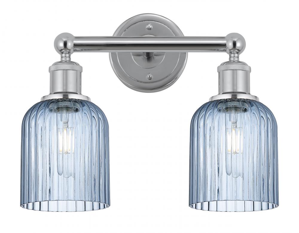 Bridal Veil - 2 Light - 14 inch - Polished Chrome - Bath Vanity Light