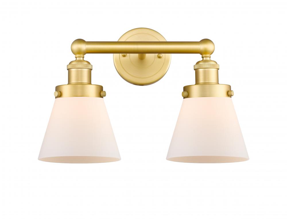 Cone - 2 Light - 15 inch - Satin Gold - Bath Vanity Light