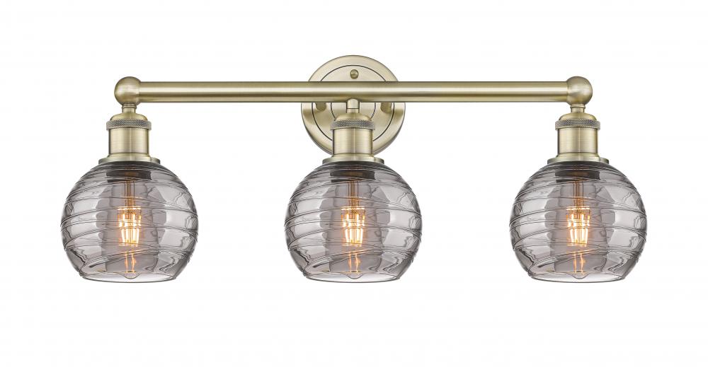 Athens Deco Swirl - 3 Light - 24 inch - Antique Brass - Bath Vanity Light