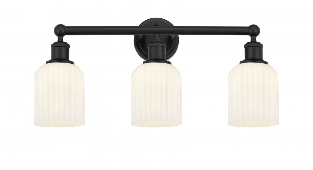 Bridal Veil - 3 Light - 23 inch - Matte Black - Bath Vanity Light