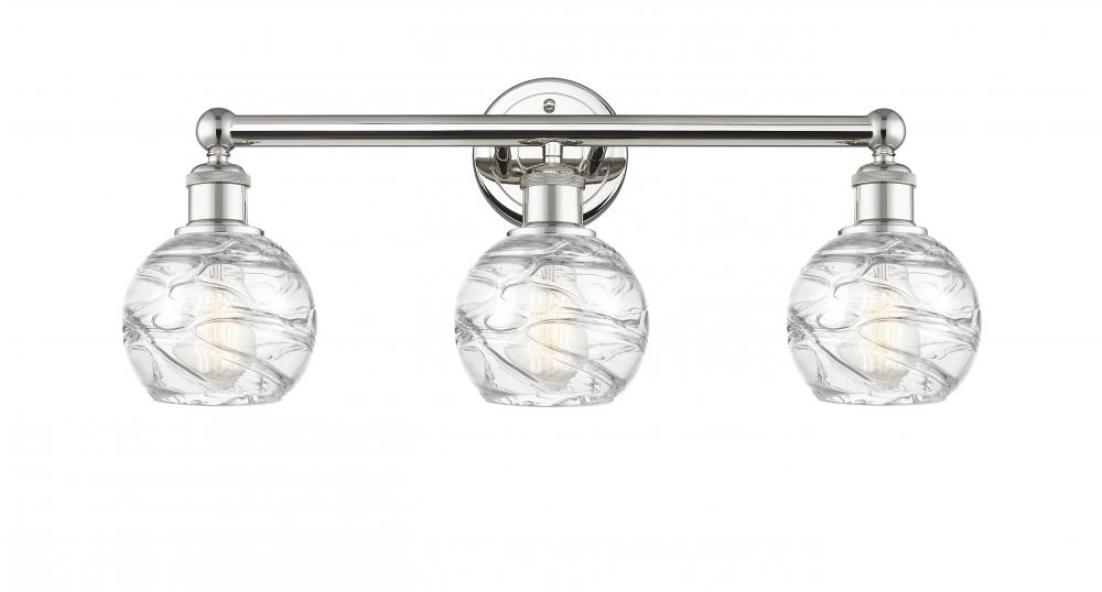 Athens Deco Swirl - 3 Light - 24 inch - Polished Nickel - Bath Vanity Light