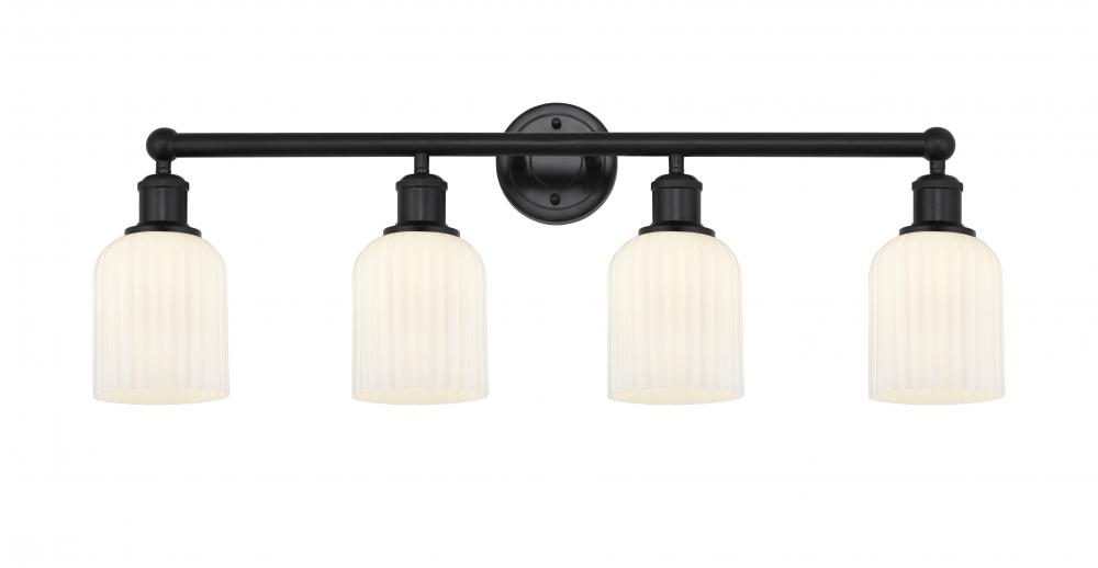 Bridal Veil - 4 Light - 32 inch - Matte Black - Bath Vanity Light