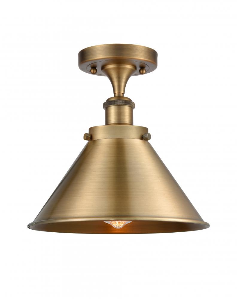 Briarcliff - 1 Light - 10 inch - Brushed Brass - Semi-Flush Mount