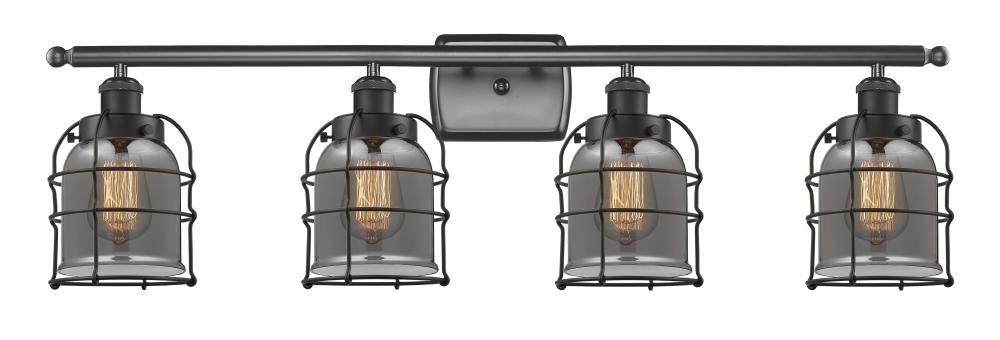 Bell Cage - 4 Light - 36 inch - Matte Black - Bath Vanity Light