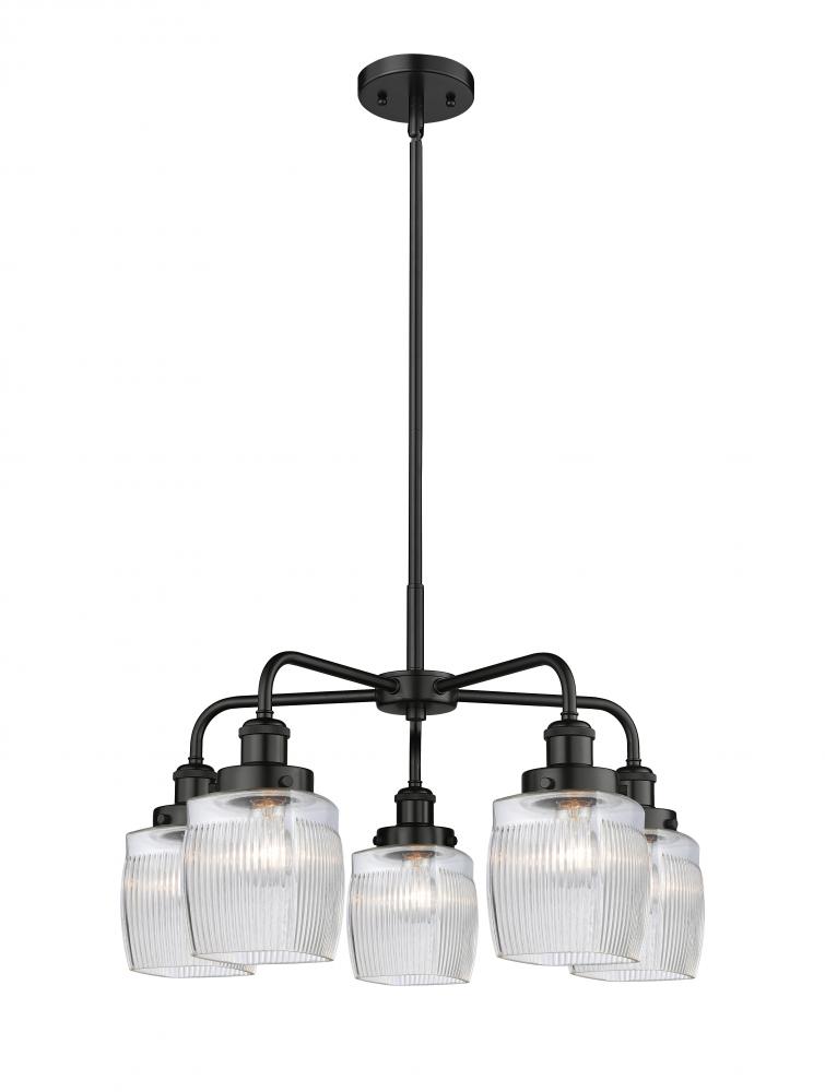 Colton - 5 Light - 24 inch - Matte Black - Chandelier