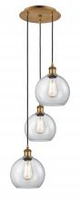 Innovations Lighting 113B-3P-BB-G122-8 - Athens - 3 Light - 15 inch - Brushed Brass - Cord Hung - Multi Pendant