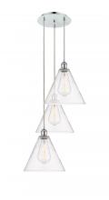 Innovations Lighting 113B-3P-PC-GBC-122 - Berkshire - 3 Light - 19 inch - Polished Chrome - Cord Hung - Multi Pendant