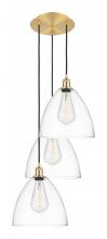 Innovations Lighting 113B-3P-SG-GBD-122 - Bristol - 3 Light - 19 inch - Satin Gold - Cord Hung - Multi Pendant