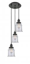 Innovations Lighting 113F-3P-BK-G182 - Canton - 3 Light - 13 inch - Matte Black - Cord hung - Multi Pendant