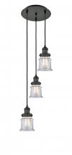 Innovations Lighting 113F-3P-BK-G182S - Canton - 3 Light - 12 inch - Matte Black - Cord hung - Multi Pendant